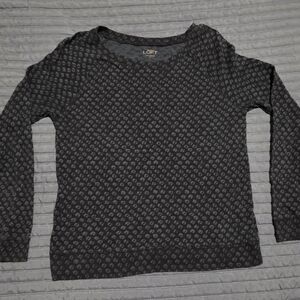 LOFT Blue And Black Patterned Lightweight Sweater